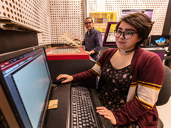 girl working on a computer